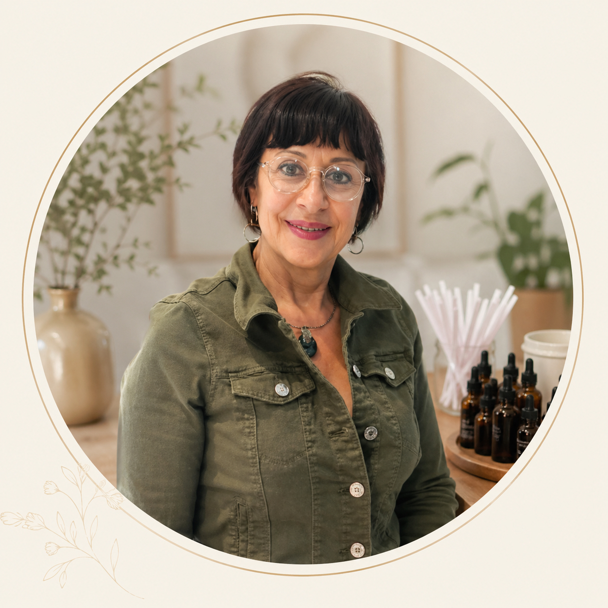 Sandrine, fondatrice d'Amayana, formée en herboristerie et parfumerie naturelle